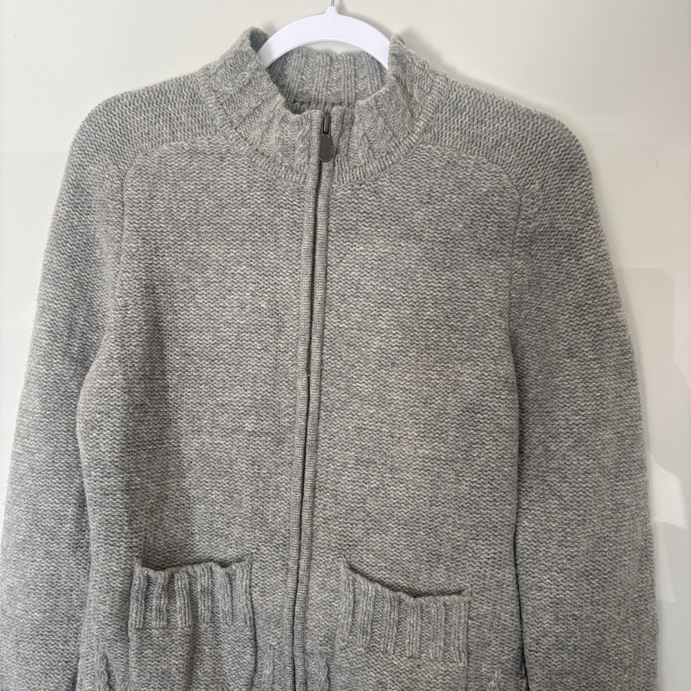 Carhartt Sweater Women's Medium Full Zip Cardigan Lambswool Pockets Knit Outdoor